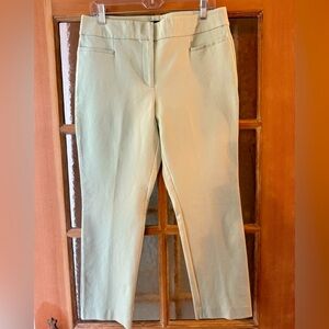 Mint colored, stretchy, tailored pants from Ann Taylor Factory
